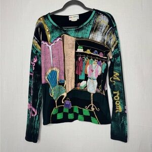 Kolorway Hand Painted Wearable Art My Wardrobe My Room Long Sleeve Shirt Unique